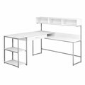 Daphnes Dinnette White & Silver Metal Corner Computer Desk DA2454931